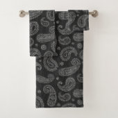 Black Western Paisley  Bad Handdoek (Insitu)