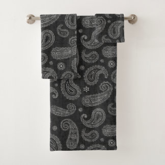 Black Western Paisley  Bad Handdoek
