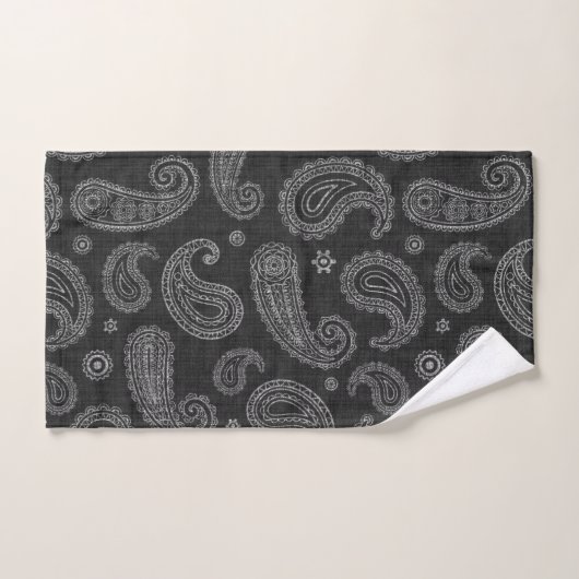 Black Western Paisley  Bad Handdoek (Handdoek)