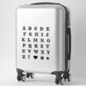 Black Western Theme Letters Alphabet Monogram Sticker (Koffer)