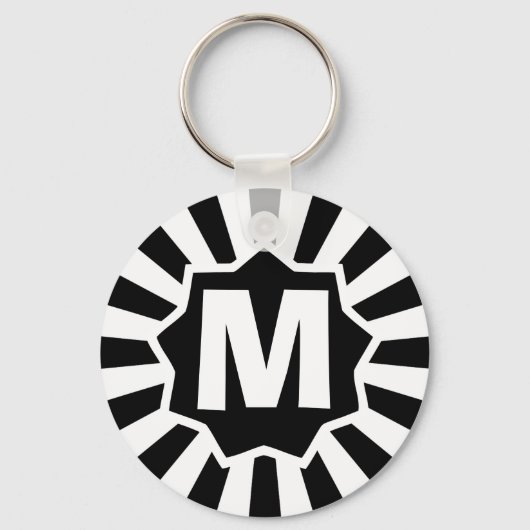 Black Wham Bam Monogrammed Sleutelhanger (Voorkant)