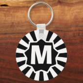 Black Wham Bam Monogrammed Sleutelhanger (Voorkant)