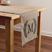 Black Wheat Laurels Faux Burlap - gepersonaliseerd Medium Tafelloper (Voorbeeld)