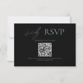 Black Where Forever Begins Blue Wedding RSVP Kaart (Voorkant)