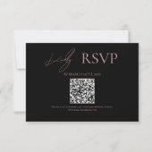 Black Where Forever Begins Blush Wedding RSVP Kaar (Voorkant)