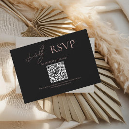 Black Where Forever Begins Blush Wedding RSVP Kaar Kaartje