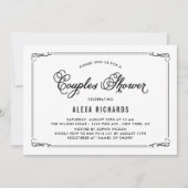 Black Whimsical Borders Couples Shower Invitation Kaart (Voorkant)