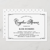 Black Whimsical Borders Couples Shower Invitation Kaart (Voorkant / Achterkant)
