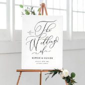 Black Whimsical Calligraphy Wedding Welcome Poster