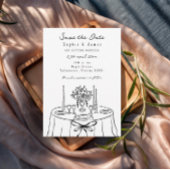 Black Whimsical Hand-Drawn Trendy Wedding Kaart