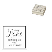Black Whimsical Love Script Custom WeddingRubber Rubberstempel (Gestempeld)