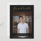 Black Whimsical Modern Calligraphy Foto Afstuderen (Voorkant)