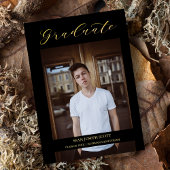 Black Whimsical Modern Calligraphy Foto Afstuderen