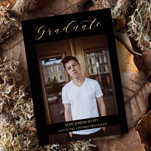 Black Whimsical Modern Calligraphy Foto Afstuderen