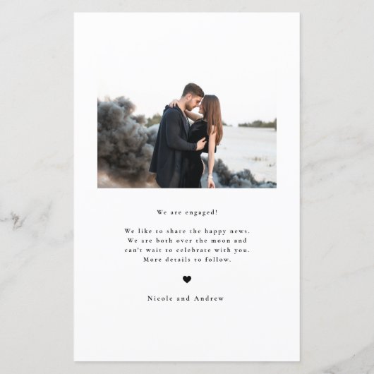 Black Whimsical Script Engagement Announcement (Achterkant)
