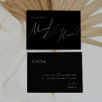 Black Whimsical Script Maid of Honor proposal Kaar