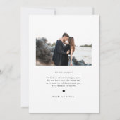 Black Whimsical Script Photo Verloving Aankondiging (Achterkant)