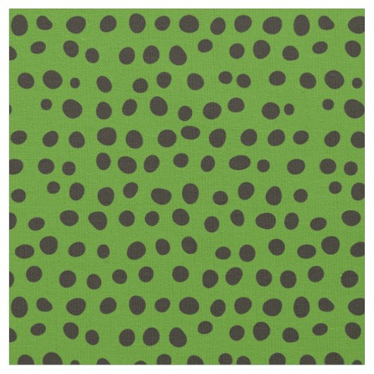 Black Whimsical-Stippen op groen Stof (Close Up)