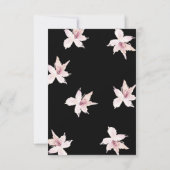 Black Whimsical Wreath Bohemian Wedding Enclosure RSVP Kaartje (Achterkant)