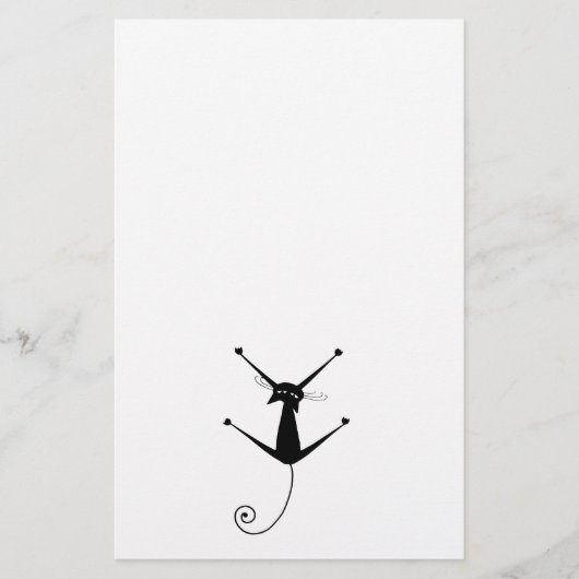 Black Whimsy Kat 10 Briefpapier (Voorkant)