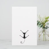 Black Whimsy Kat 10 Briefpapier (Staand voorkant)