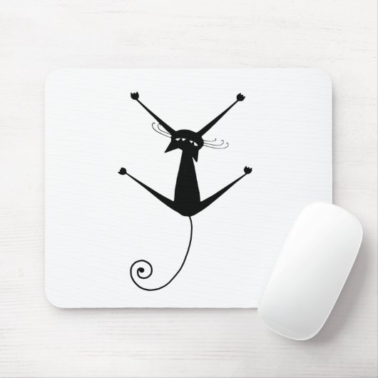 Black Whimsy Kat 10 Muismat (Met muis)