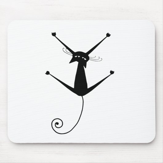 Black Whimsy Kat 10 Muismat (Voorkant)