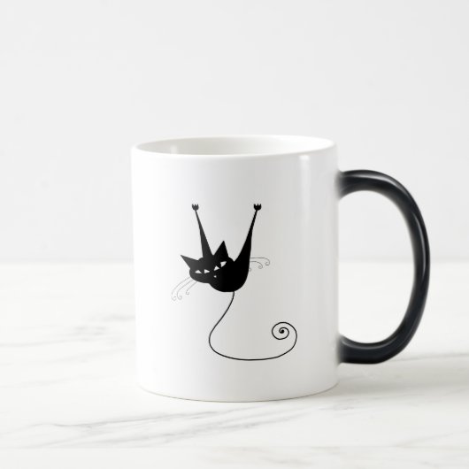Black Whimsy Kat 1 Magische Mok (Rechts)