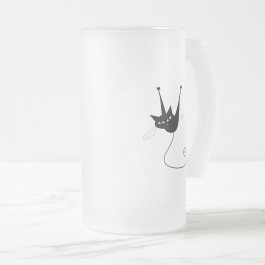 Black Whimsy Kat 1 Matglas Bierpul (Voorkant rechts)