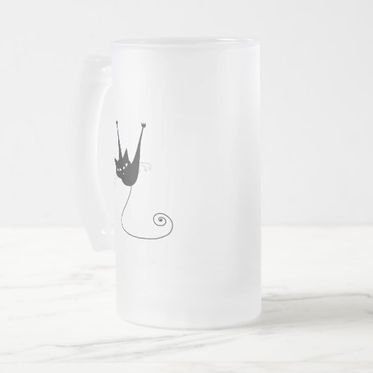 Black Whimsy Kat 1 Matglas Bierpul (Voorkant links)