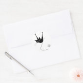 Black Whimsy Kat 1 Ronde Sticker (Envelop)