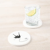 Black Whimsy Kat 1 Zandsteen Onderzetter (Zijkant)