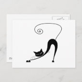 Black Whimsy Kat 2 Briefkaart (Voorkant / Achterkant)