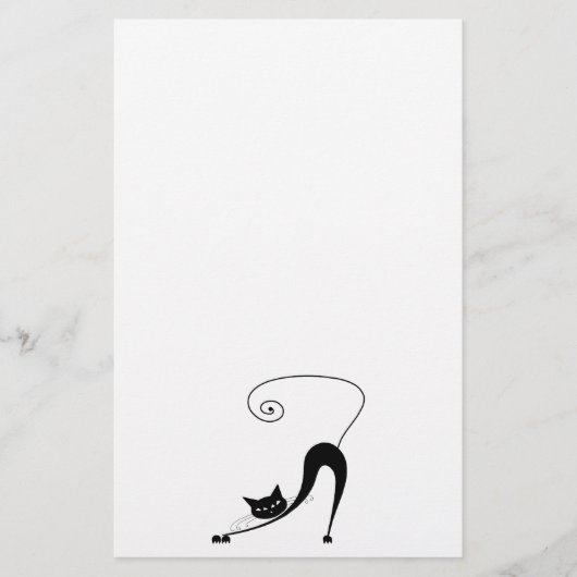 Black Whimsy Kat 2 Briefpapier (Voorkant)