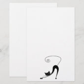 Black Whimsy Kat 2 Briefpapier (Voorkant / Achterkant)