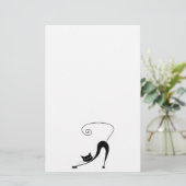 Black Whimsy Kat 2 Briefpapier (Staand voorkant)