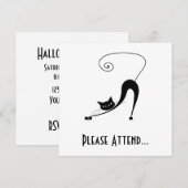 Black Whimsy Kat 2 Kaart (Voorkant / Achterkant)