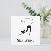 Black Whimsy Kat 2 Kaart (Staand voorkant)