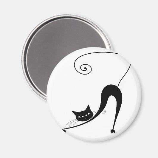 Black Whimsy Kat 2 Magneet (Voorkant / Achterkant)