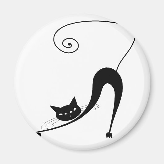 Black Whimsy Kat 2 Magneet (Voorkant)