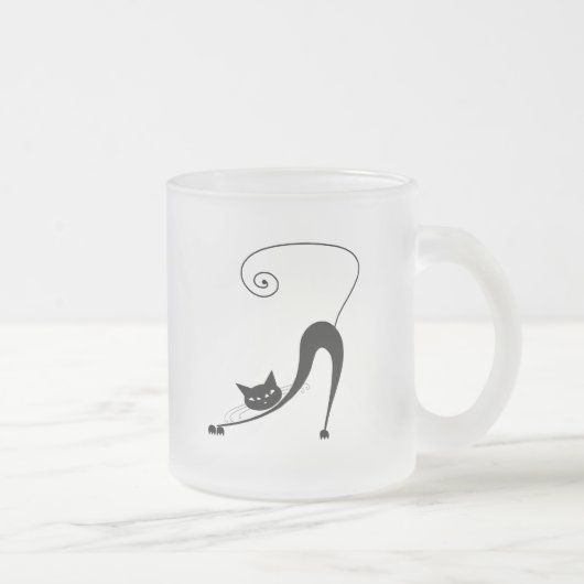 Black Whimsy Kat 2 Matglas Koffiemok (Rechts)