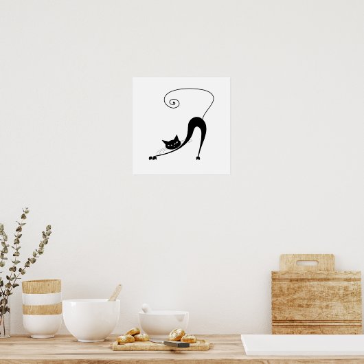 Black Whimsy Kat 2 Poster (Keuken)
