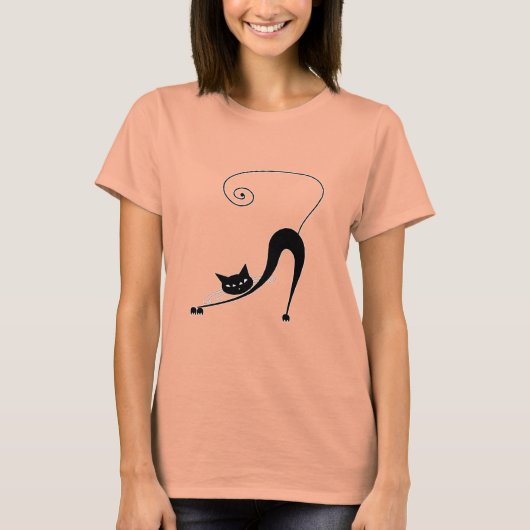 Black Whimsy Kat 2 T-shirt (Voorkant)