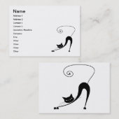 Black Whimsy Kat 2 Visitekaartje (Voorkant / Achterkant)