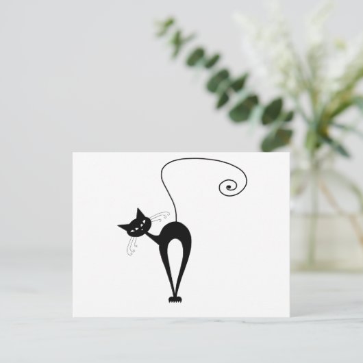Black Whimsy Kat 3 Briefkaart (Staand voorkant)