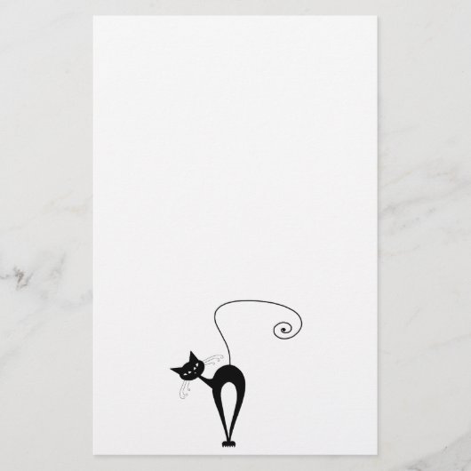 Black Whimsy Kat 3 Briefpapier (Voorkant)