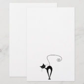 Black Whimsy Kat 3 Briefpapier (Voorkant / Achterkant)