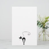 Black Whimsy Kat 3 Briefpapier (Staand voorkant)