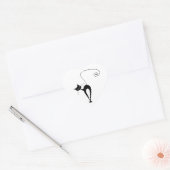 Black Whimsy Kat 3 Hart Sticker (Envelop)