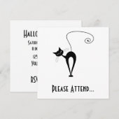 Black Whimsy Kat 3 Kaart (Voorkant / Achterkant)